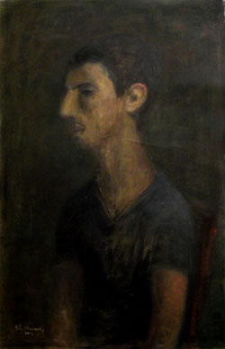 Portrait de jeune homme (Umit), 61X39, huile sur toile, 2013